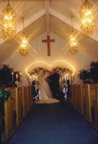 Interior of the Mountain Mist Wedding Chapel in Pigeon Forge, Tennessee